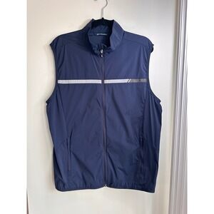 Cutter and Buck Mens Navy Blue Golf Vest Lightweight Full Zip Size L